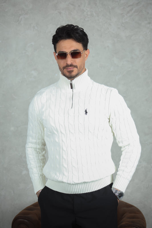 Pull torsadé demi-zippé ralph lauren